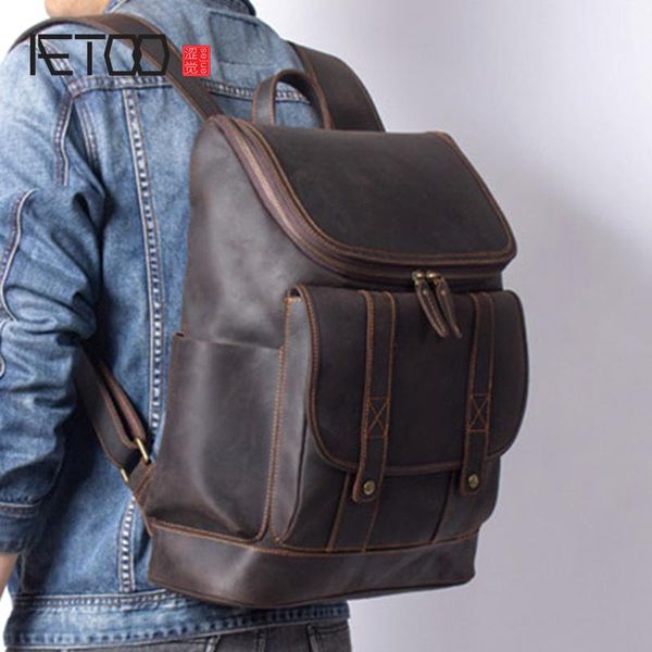backpack aetoo vintage large-capacity head-layer edrand shoulder bag, male leather large crazy horse computer travel bag
backpack aetoo vintage large-capacity head-layer edrand shoulder bag, male leather large crazy horse computer travel bag