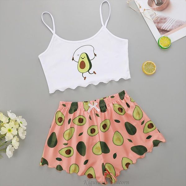 avocado pijamas cotton women sleepwear satin pyjama femme animal print v neck home suit summer, Black;red
avocado pijamas cotton women sleepwear satin pyjama femme animal print v neck home suit summer, Black;red