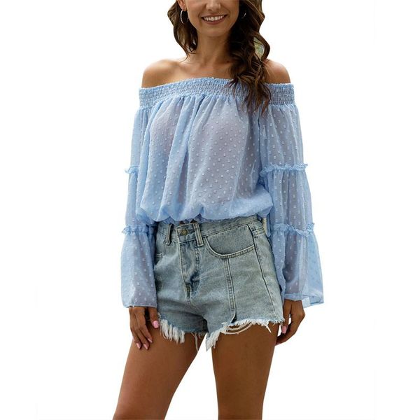 women's blouses & shirts off-shoulder blouse women fashion solid long sleeve casual daliy summer shirt streetwear blusas mujer de, White
women's blouses & shirts off-shoulder blouse women fashion solid long sleeve casual daliy summer shirt streetwear blusas mujer de, White