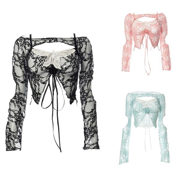women's vests women lace floral shirt, long sleeve round neck solid color irregular cropped club party street casual blouse, Black;white
women's vests women lace floral shirt, long sleeve round neck solid color irregular cropped club party street casual blouse, Black;white