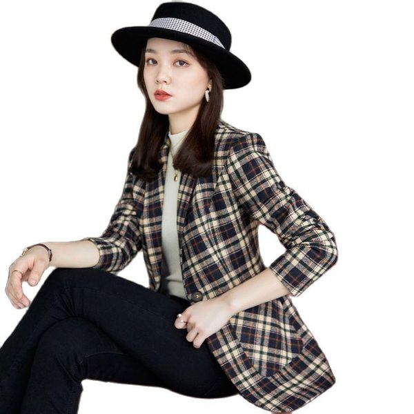 women's suits & blazers korean autumn sports jacket oversized clothing plaid office spring, White;black
women's suits & blazers korean autumn sports jacket oversized clothing plaid office spring, White;black