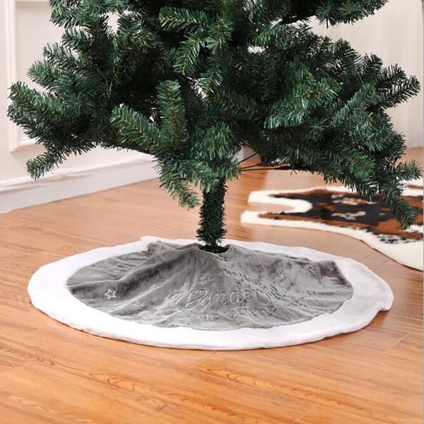 christmas decorations 90 cm gray flannel embroidered snowflake tree skirt year home decoration tool super soft cover
christmas decorations 90 cm gray flannel embroidered snowflake tree skirt year home decoration tool super soft cover