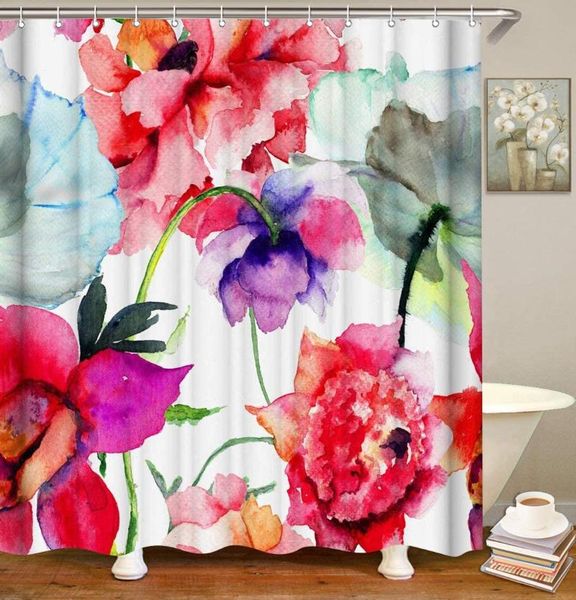 shower curtains watercolor floral colorful flower fabric curtain set with hooks abstract red bathroom decor
shower curtains watercolor floral colorful flower fabric curtain set with hooks abstract red bathroom decor