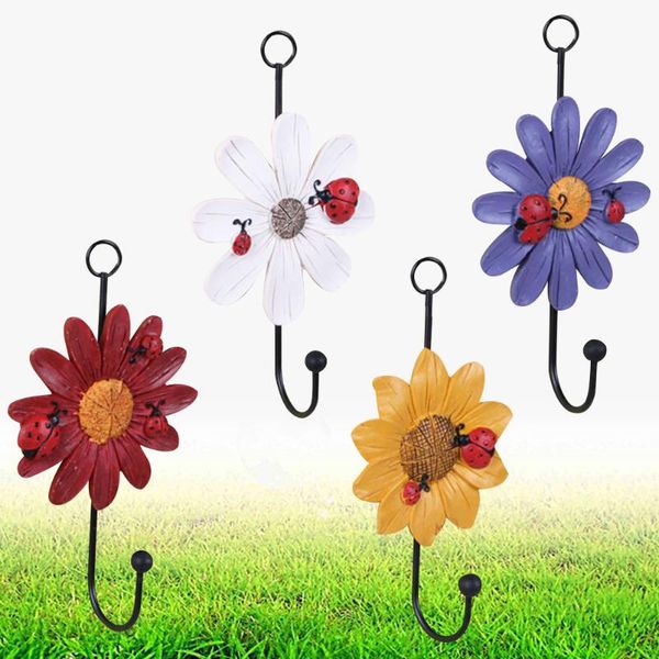 hooks & rails 4 pcs resin daisy decorative wall hangers hanging mounted key hook for home restaurant (white + red
hooks & rails 4 pcs resin daisy decorative wall hangers hanging mounted key hook for home restaurant (white + red
