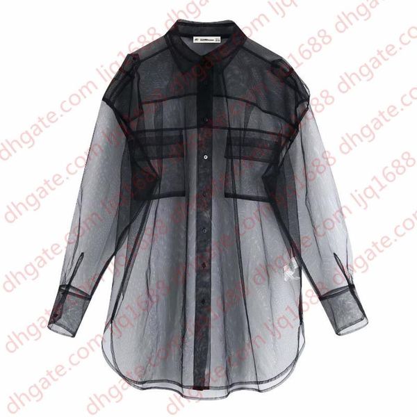 women transparent mesh blouse pockets see-through black shirt casual loose female turn down neck long shirt plus size, White
women transparent mesh blouse pockets see-through black shirt casual loose female turn down neck long shirt plus size, White