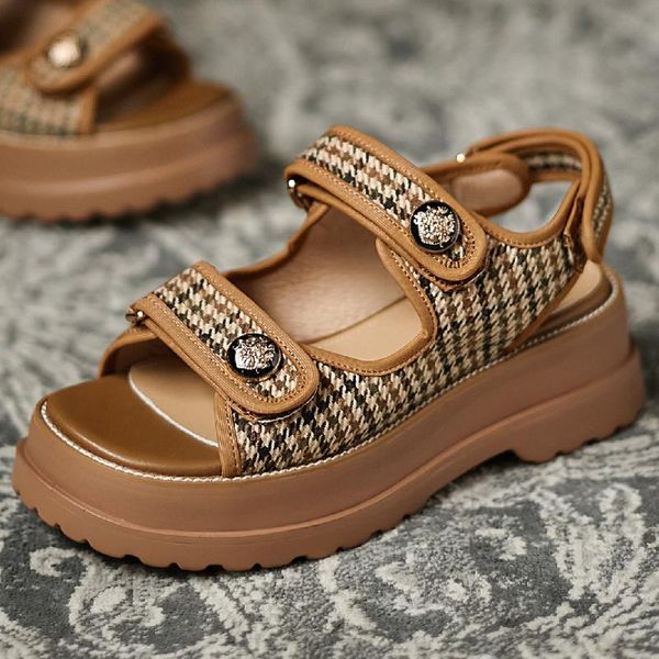 dress shoes women's sheepskin bordered fabric patchwork thick sole platform flats sandals buttons decoration open toe summer casual, Black
dress shoes women's sheepskin bordered fabric patchwork thick sole platform flats sandals buttons decoration open toe summer casual, Black