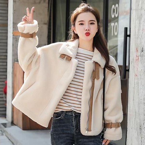women's fur & faux winter warm coat women loose casual elegant wool coats solid lady jacket turndown collar outwear korean fashion 2021, Black
women's fur & faux winter warm coat women loose casual elegant wool coats solid lady jacket turndown collar outwear korean fashion 2021, Black