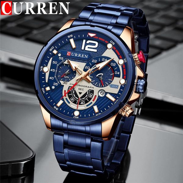 wristwatches curren man wristwatch waterproof chronograph men watch military blue stainless steel sport male clock gift 839, Slivery;brown
wristwatches curren man wristwatch waterproof chronograph men watch military blue stainless steel sport male clock gift 839, Slivery;brown