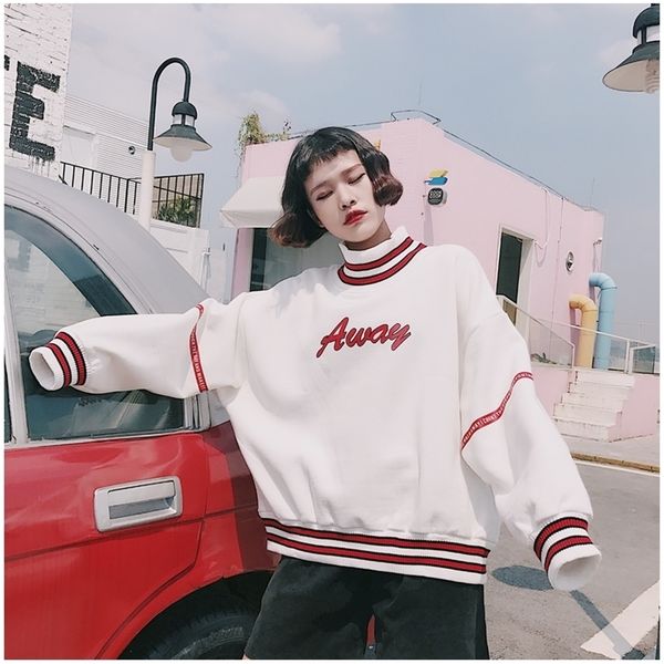 women hoodies sweatshirts autumn korean style ulzzang harajuku letter printed fleece turtleneck hoody sweatshirt female 201127, Black
women hoodies sweatshirts autumn korean style ulzzang harajuku letter printed fleece turtleneck hoody sweatshirt female 201127, Black