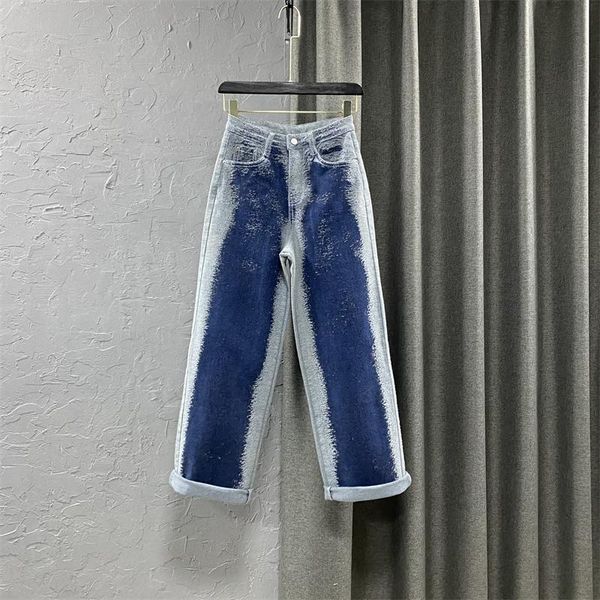women's jeans 2021 gradient blue loose wide leg pants fashion high waist straight trousers fall winter ladies jean denim mujer
women's jeans 2021 gradient blue loose wide leg pants fashion high waist straight trousers fall winter ladies jean denim mujer
