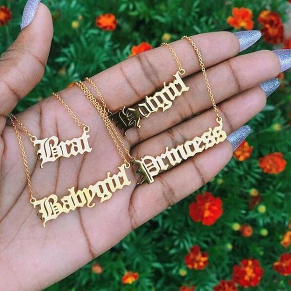 pendant necklaces stainless steel angel baby princess necklace gothic jewelry gold long chains old english collares for women, Silver
pendant necklaces stainless steel angel baby princess necklace gothic jewelry gold long chains old english collares for women, Silver