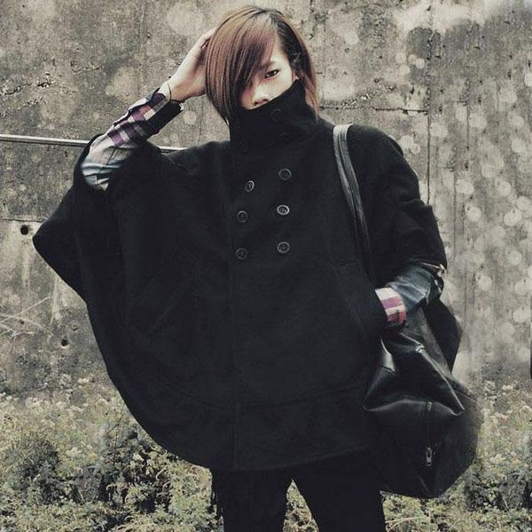 men's wool & blends 2021 coat fashion personality trend cloak loose woolen overcoat plus size stage singer costumes, Black
men's wool & blends 2021 coat fashion personality trend cloak loose woolen overcoat plus size stage singer costumes, Black
