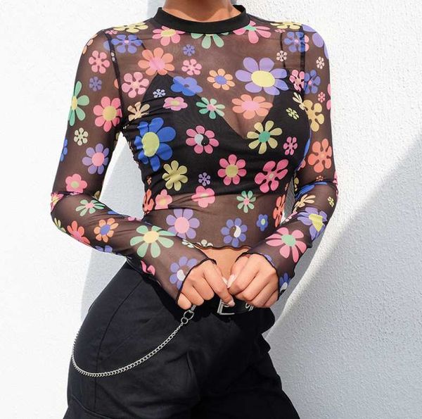 women's t-shirt summer flowers mesh short sleeve casual perspective round neck women fashion dropship, White
women's t-shirt summer flowers mesh short sleeve casual perspective round neck women fashion dropship, White