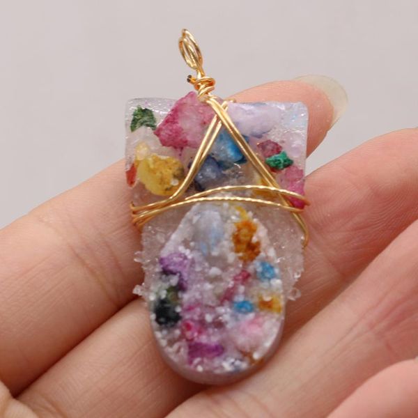 charms natural semi-precious stone irregular crystal bud pendant around golden wire for jewelry making necklaces accessories gift, Bronze;silver
charms natural semi-precious stone irregular crystal bud pendant around golden wire for jewelry making necklaces accessories gift, Bronze;silver