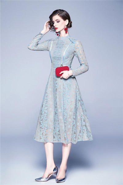casual dresses women autumn designer elegant lace dress female floral cocktail party robe vintage a-line midi vestidos, Black;gray
casual dresses women autumn designer elegant lace dress female floral cocktail party robe vintage a-line midi vestidos, Black;gray