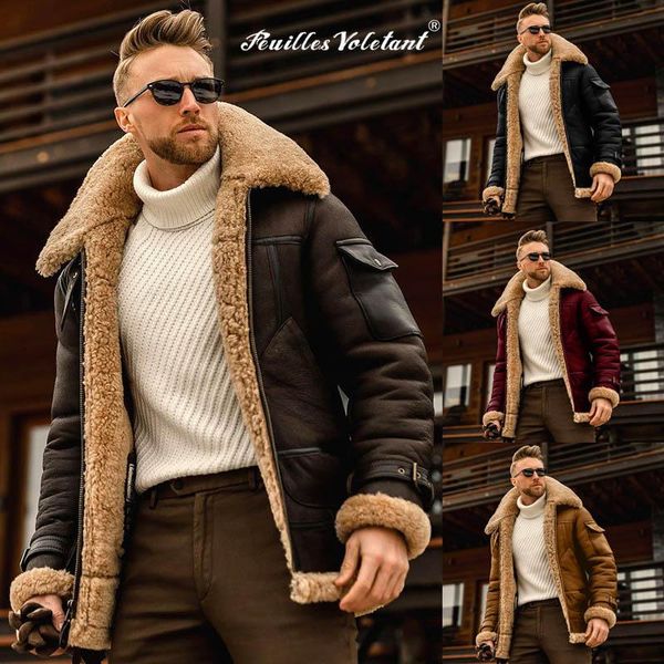 men's jackets winter thick leather jacket fur lapel long sleeve sheepskin cashmere fashion retro coat plus size s-5xl, Black;brown
men's jackets winter thick leather jacket fur lapel long sleeve sheepskin cashmere fashion retro coat plus size s-5xl, Black;brown