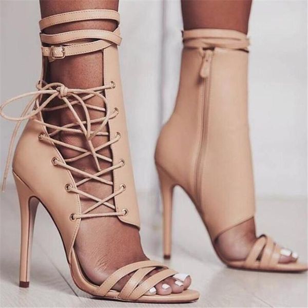 2021 new ladies sandals lace up high-super women's shoes fashion show 12 cm high heels size 4- 11, Black
2021 new ladies sandals lace up high-super women's shoes fashion show 12 cm high heels size 4- 11, Black