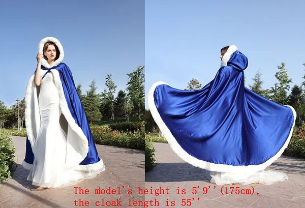 wedding cape with hooded coat for bride winter reversible with fur trim hand muff full length 50 55 inch shrug campera evening, Black;red
wedding cape with hooded coat for bride winter reversible with fur trim hand muff full length 50 55 inch shrug campera evening, Black;red