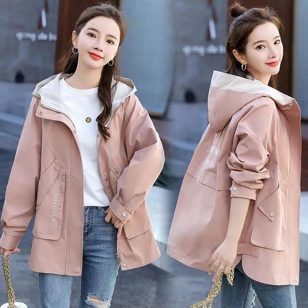 women's trench coats nice women jacket autumn fashion female windbreaker long sleeve hooded basic coat loose pocket jackets casual outw, Tan;black
women's trench coats nice women jacket autumn fashion female windbreaker long sleeve hooded basic coat loose pocket jackets casual outw, Tan;black