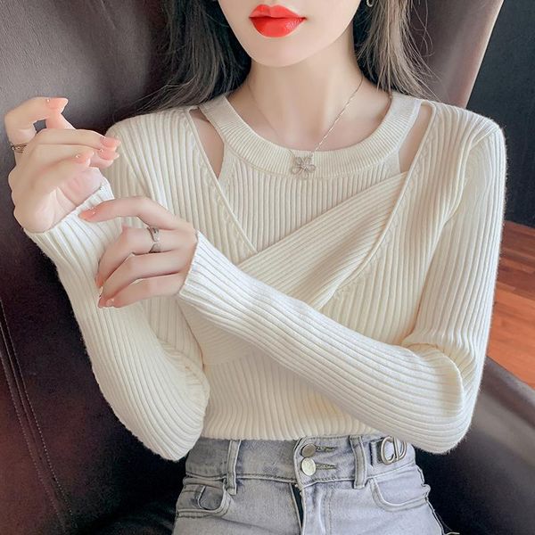 women's sweaters casual all-match knitted 2021 autumn and winter slim personality base sweater fashion clothing, White;black
women's sweaters casual all-match knitted 2021 autumn and winter slim personality base sweater fashion clothing, White;black