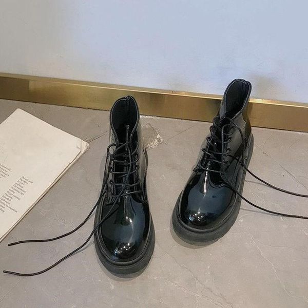 boots 2021 women mid shoes fashion ladies motorcycle designer flat patent leather retro punk ankle, Black
boots 2021 women mid shoes fashion ladies motorcycle designer flat patent leather retro punk ankle, Black