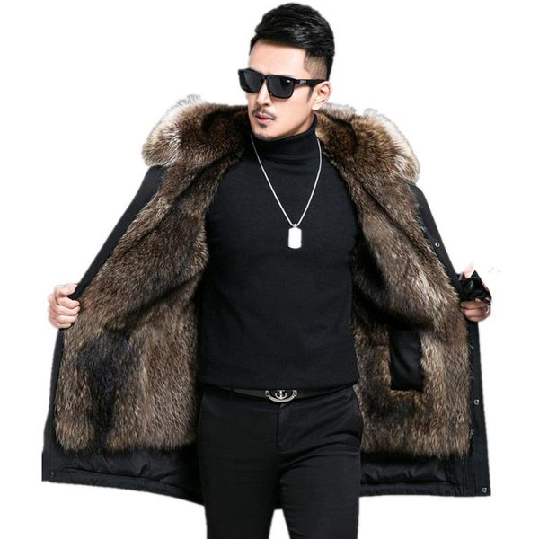 men's leather & faux real fur coat natural raccoon parka winter jacket men clothes 2021 warm long parkas plus size 5xl veste homme hive, Black
men's leather & faux real fur coat natural raccoon parka winter jacket men clothes 2021 warm long parkas plus size 5xl veste homme hive, Black