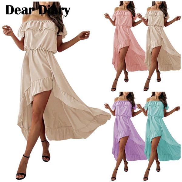 casual dresses women beach off shoulder lrregular dress with ruffled hem mid sundress fast delivery drop vestidos, Black;gray
casual dresses women beach off shoulder lrregular dress with ruffled hem mid sundress fast delivery drop vestidos, Black;gray