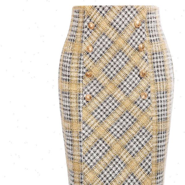women skirts vintage buttons bodycon skirt back split hips wrapped skirts office ol lady work plaid elegant fit new, Black
women skirts vintage buttons bodycon skirt back split hips wrapped skirts office ol lady work plaid elegant fit new, Black