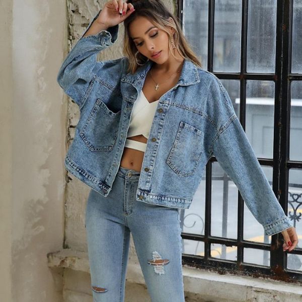 women's jackets 2021 autumn loose long-sleeved denim jacket fashion street style casual lapel single-breasted women, Black;brown
women's jackets 2021 autumn loose long-sleeved denim jacket fashion street style casual lapel single-breasted women, Black;brown