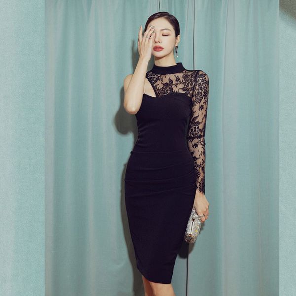 spring fashion stylish waist shoulder lace collar sheath dress cma7, Black;gray
spring fashion stylish waist shoulder lace collar sheath dress cma7, Black;gray