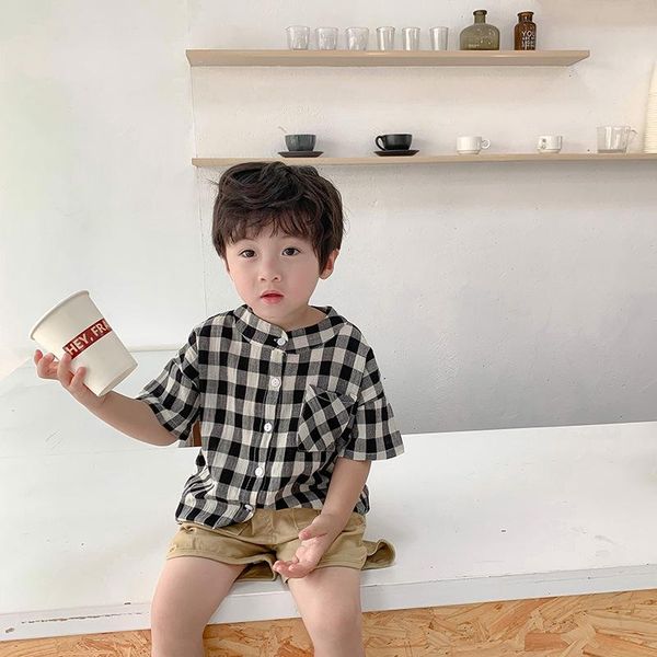 shirts korean style fashion boys stand collar plaid summer kids short sleeve casual, White;black
shirts korean style fashion boys stand collar plaid summer kids short sleeve casual, White;black