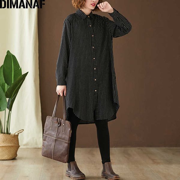 plus size women blouse shirt office lady striped cotton long sleeve clothing loose button cardigan outwear 210531, White
plus size women blouse shirt office lady striped cotton long sleeve clothing loose button cardigan outwear 210531, White