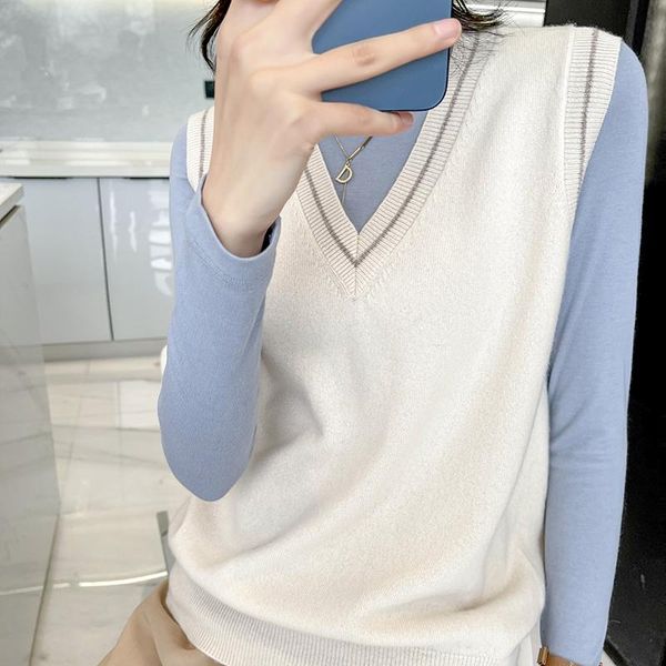 women's sweaters attyyws brand ladies jacket vest solid color v-neck knitted sleeveless sweater spring product cashmere wool regular, White;black
women's sweaters attyyws brand ladies jacket vest solid color v-neck knitted sleeveless sweater spring product cashmere wool regular, White;black