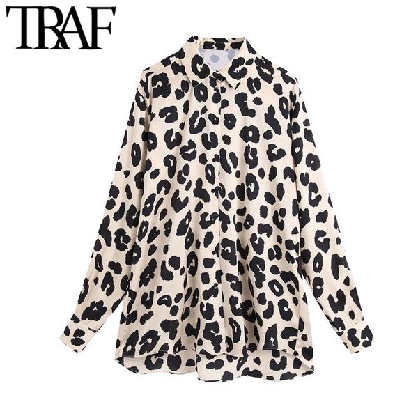 traf women fashion leopard print loose blouses vintage long sleeve button-up animal pattern female shirts chic 210315, White
traf women fashion leopard print loose blouses vintage long sleeve button-up animal pattern female shirts chic 210315, White