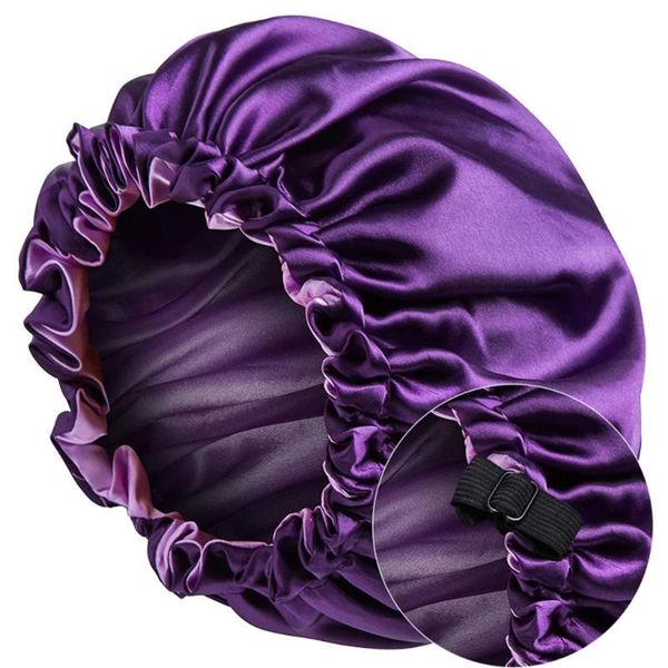 satin bonnet sleep cap extra large double layer reversible adjustable night sleeping turban hat hair wrap head cover, Blue;gray
satin bonnet sleep cap extra large double layer reversible adjustable night sleeping turban hat hair wrap head cover, Blue;gray