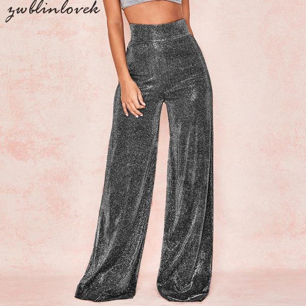 women's pants & capris shiny party women flare high waist reflective wide leg zipper casual silver long trousers mujer 2c0044, Black;white
women's pants & capris shiny party women flare high waist reflective wide leg zipper casual silver long trousers mujer 2c0044, Black;white