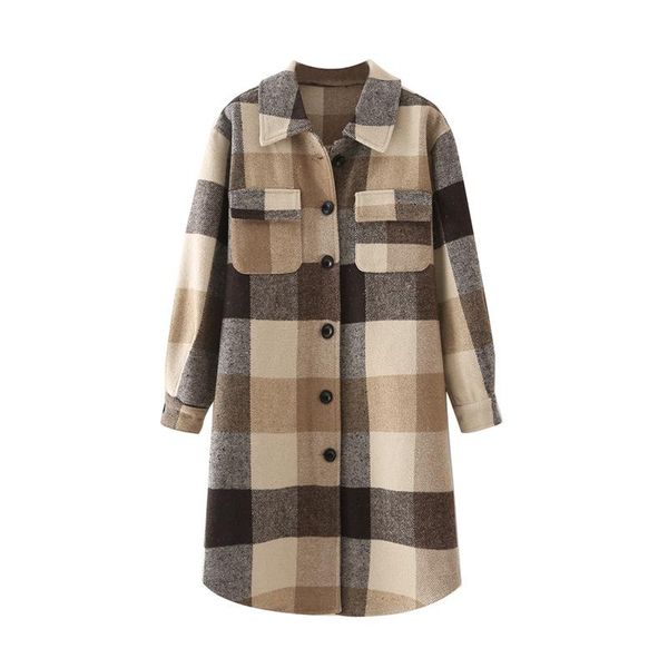 women's trench coats women winter plaid shirt jacket fashion turn down collar long oversize coat single breasted thick warm lady street, Tan;black
women's trench coats women winter plaid shirt jacket fashion turn down collar long oversize coat single breasted thick warm lady street, Tan;black