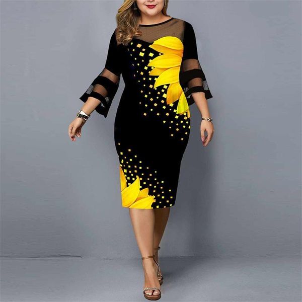 plus size dresses lace woman casual flower print mesh patchwork midi 3/4 sleeve party summer dress for wedding clothing, Black
plus size dresses lace woman casual flower print mesh patchwork midi 3/4 sleeve party summer dress for wedding clothing, Black