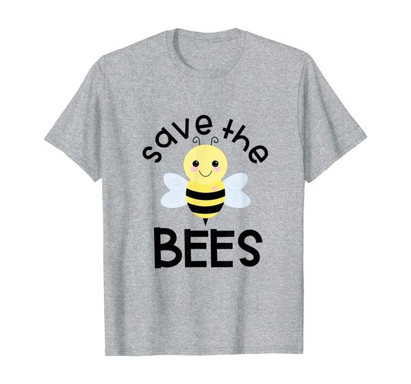 save the bees - cute honeybee doodle for bee lovers t-shirt, White;black