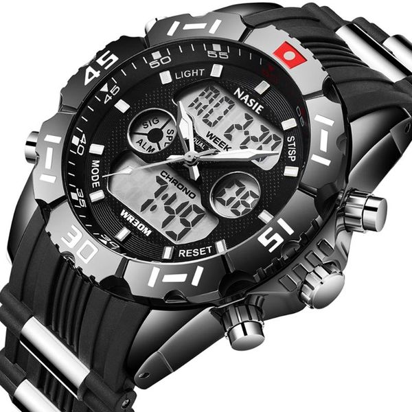 wristwatches nasie sports wrist watch men watches military army sport style wristwatch dual display male for clock, Slivery;brown
wristwatches nasie sports wrist watch men watches military army sport style wristwatch dual display male for clock, Slivery;brown