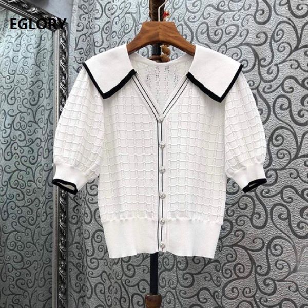 women's sweaters 2021 autumn fashion white dark blue jumpers women turn-down collar knitting short sleeve casual pullovers ladi, White;black
women's sweaters 2021 autumn fashion white dark blue jumpers women turn-down collar knitting short sleeve casual pullovers ladi, White;black