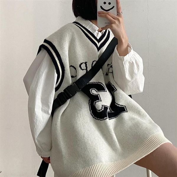 women's sweaters letter embroidery v-neck winter autumn pullovers women knitted sleeveless female outwear simple warm lazy retro sweate, White;black
women's sweaters letter embroidery v-neck winter autumn pullovers women knitted sleeveless female outwear simple warm lazy retro sweate, White;black