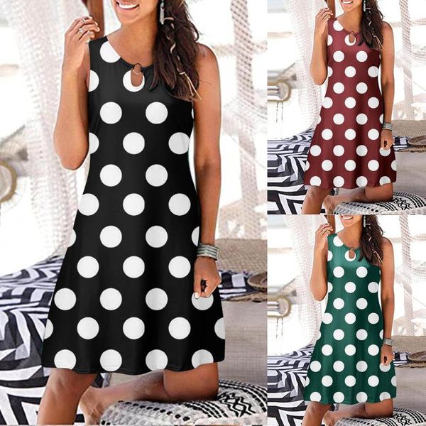 casual dresses women dot print beach dress fashion floral round neck sundress sleeveless loose tank vestidos robe femme #y2k, Black;gray
casual dresses women dot print beach dress fashion floral round neck sundress sleeveless loose tank vestidos robe femme #y2k, Black;gray