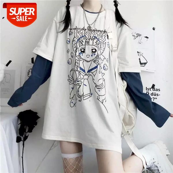 T-shirts fake two long-sleeved female Korean version ins two-dimensional anime girl printing loose t-shirt student bottoming top #Va19, White
T-shirts fake two long-sleeved female Korean version ins two-dimensional anime girl printing loose t-shirt student bottoming top #Va19, White