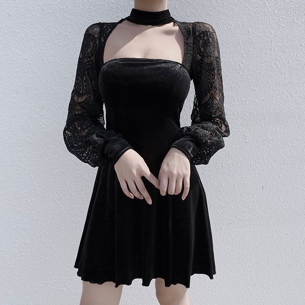 black vintage gothic dresses backless longsleeve grunge punk harajuku mesh female dress autumn 2020 pleated chic c0304, Black;gray
black vintage gothic dresses backless longsleeve grunge punk harajuku mesh female dress autumn 2020 pleated chic c0304, Black;gray