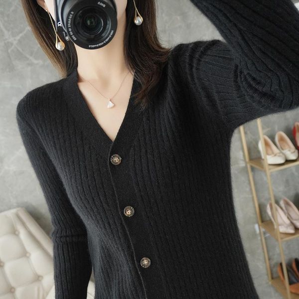 women's knits & tees 100% pure wool cashmere sweater v-neck cardigan korean fashion casual knitted jacket autumn and winter, White
women's knits & tees 100% pure wool cashmere sweater v-neck cardigan korean fashion casual knitted jacket autumn and winter, White