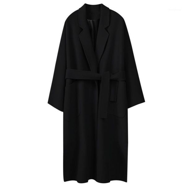 black wool coat korean style 2021 winter autumn elegant women's retro long basic minimalist woolen warmness oversize overcoat & blends
black wool coat korean style 2021 winter autumn elegant women's retro long basic minimalist woolen warmness oversize overcoat & blends