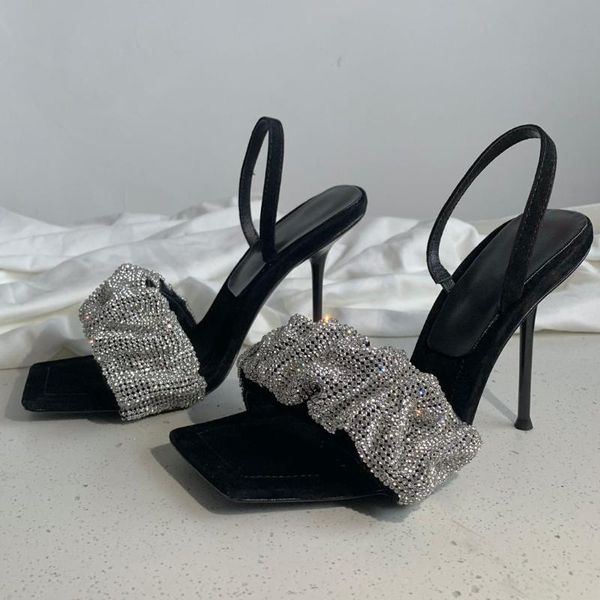 2021 spring summer sandals crystal women sandals square toe woman back strap high heels shoes woman genuine leather, Black
2021 spring summer sandals crystal women sandals square toe woman back strap high heels shoes woman genuine leather, Black