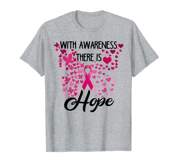 with awareness there is hope breast cancer shirt, White;black