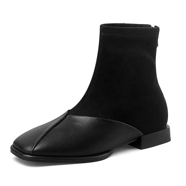 square toe heels flat ankle microfibre suede stitching on the street women's shoes new boots 2sda, Black
square toe heels flat ankle microfibre suede stitching on the street women's shoes new boots 2sda, Black
